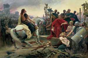 Vercingetorix surrenders to Caesar